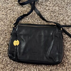Margot Classic Black Leather Crossbody Bag